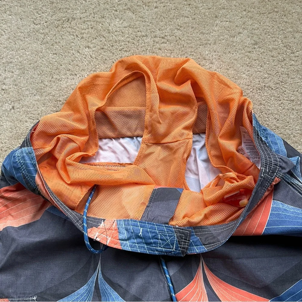 Tommy Bahama Relax Men’s Blue Gray Orange Mesh Lined Swim Trunks - Size L - EUC